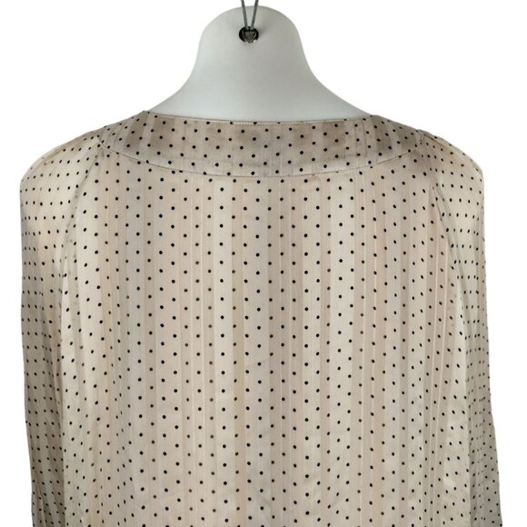 Rebecca Malone Womens 1X Champagne Polka Dot Balloon Plus Size Blouse - Picture 10 of 12